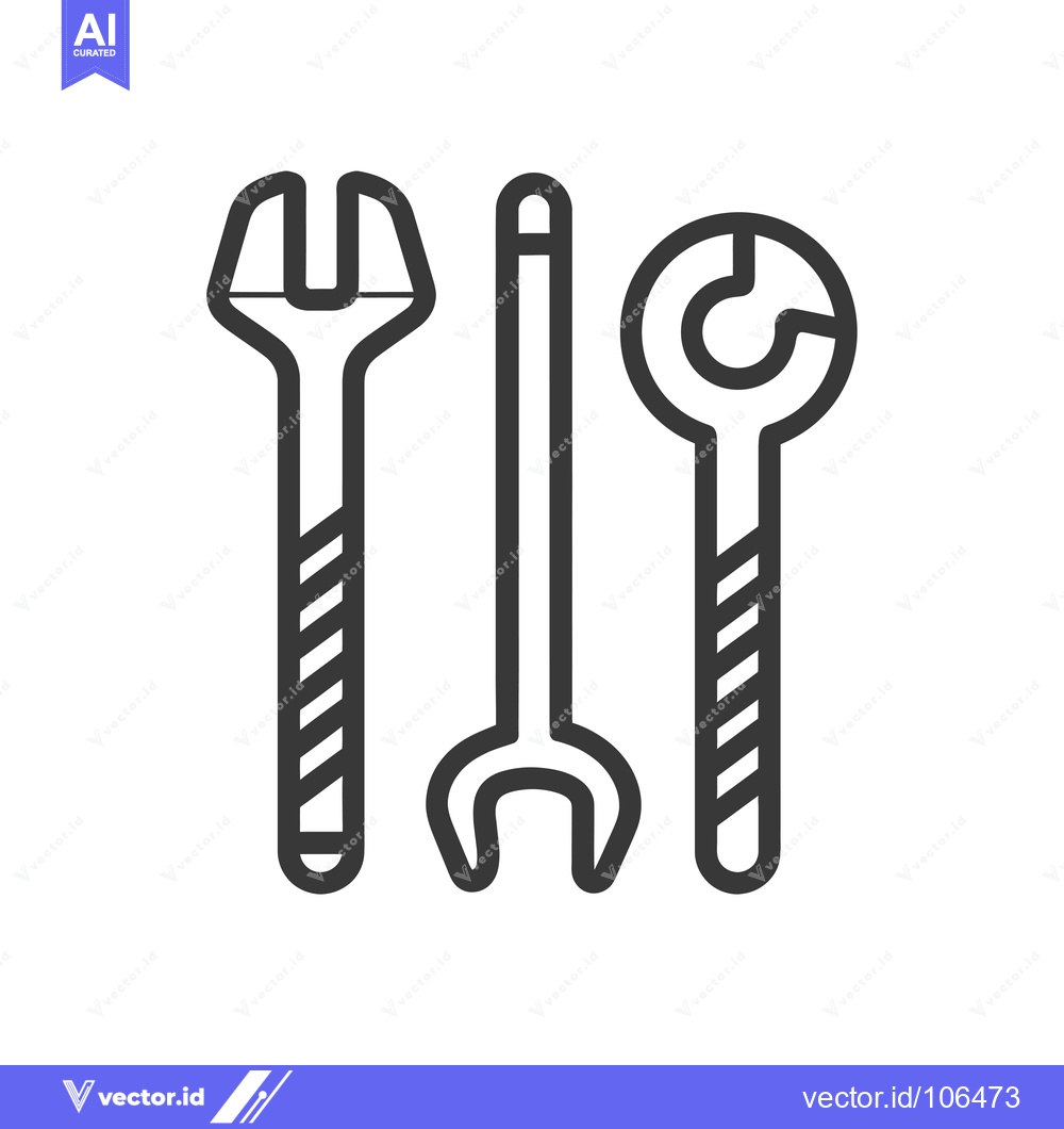 Premium Vector dari Three wrenches with striped handles