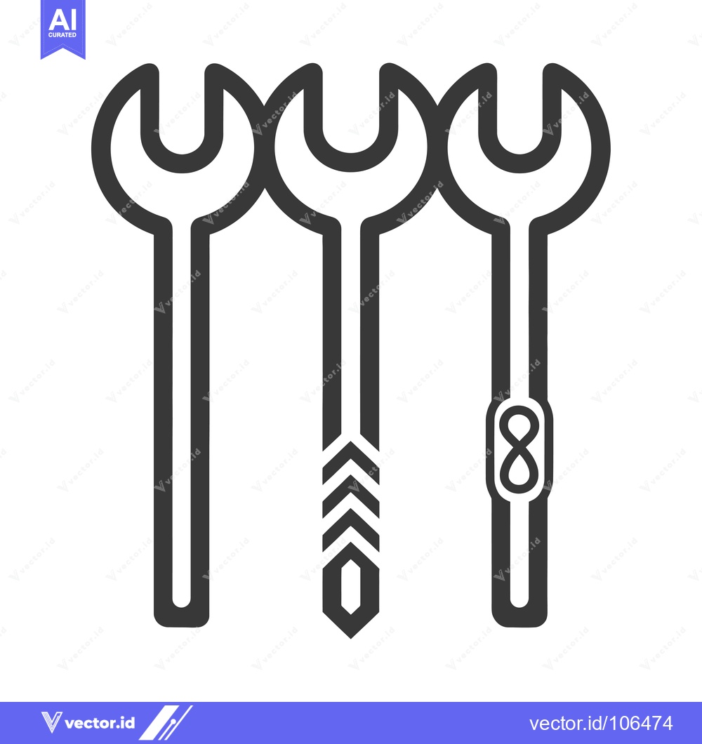 Premium Vector dari Three Wrenches with Unique Design Elements