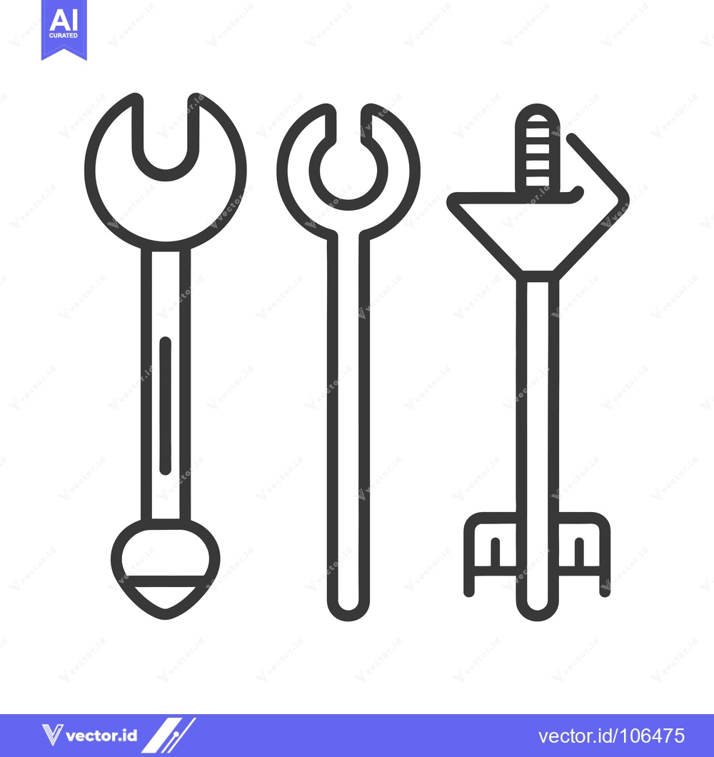 Premium Vector dari Three Wrench Tools with Different Handles