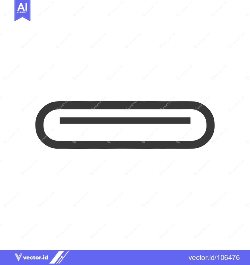 Premium Vector dari Minimalist USB-C Port Icon on White Background, Technology Symbol