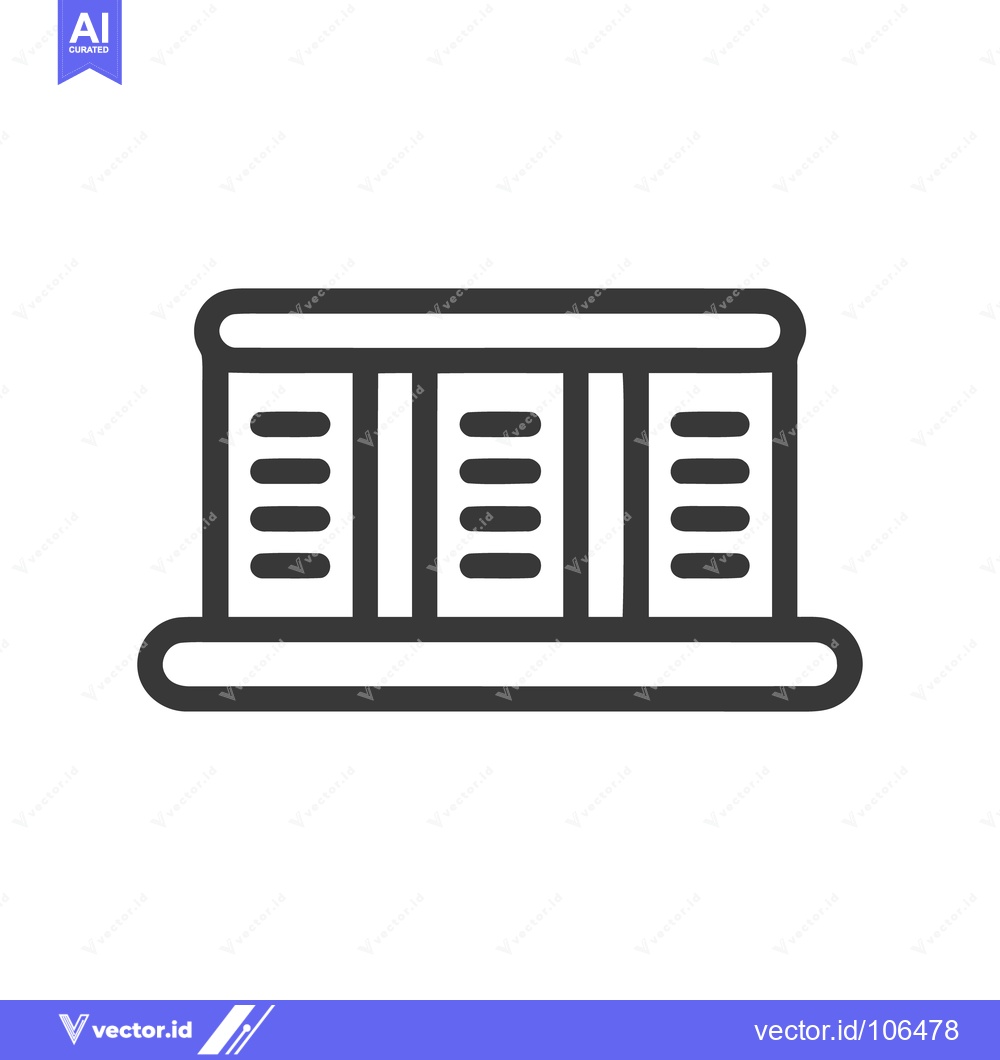 Premium Vector of Minimalist Server Rack Icon: Data Storage and Network Infrastructure S