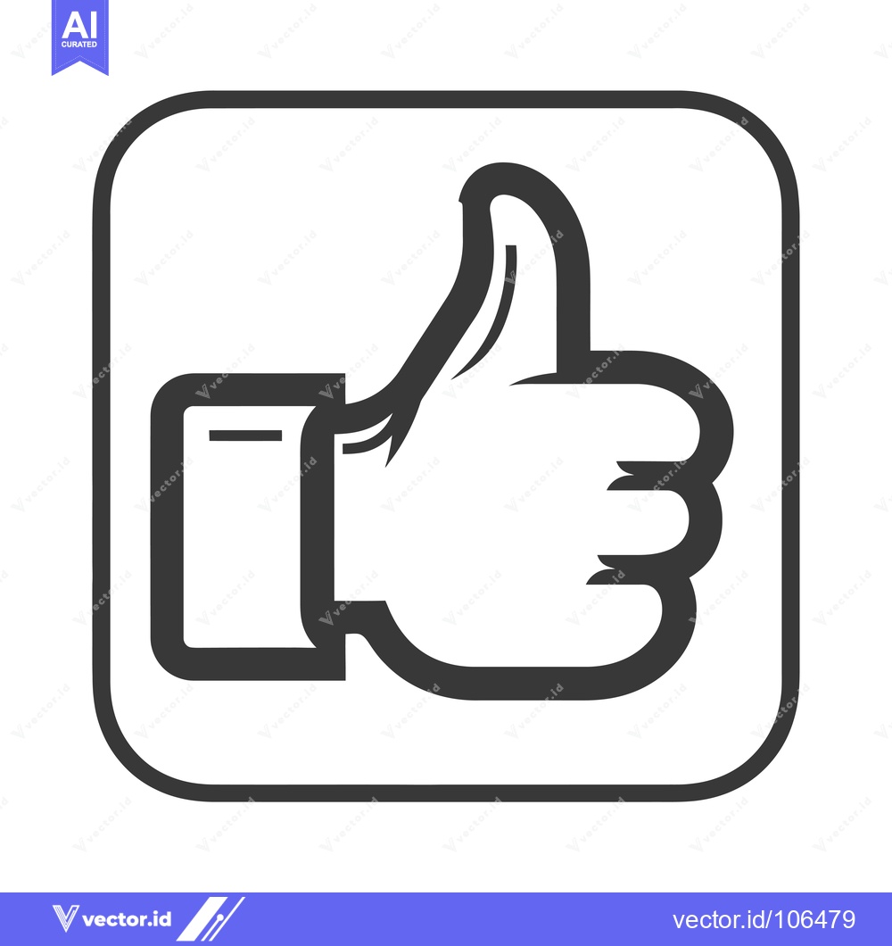 Premium Vector dari Thumbs Up Icon Inside Square Frame