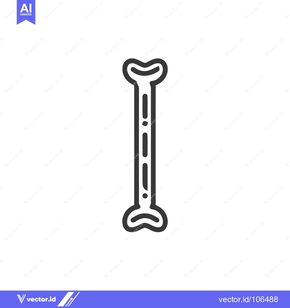 Premium Vector of Simple Bone Icon: Anatomical Outline on White Background