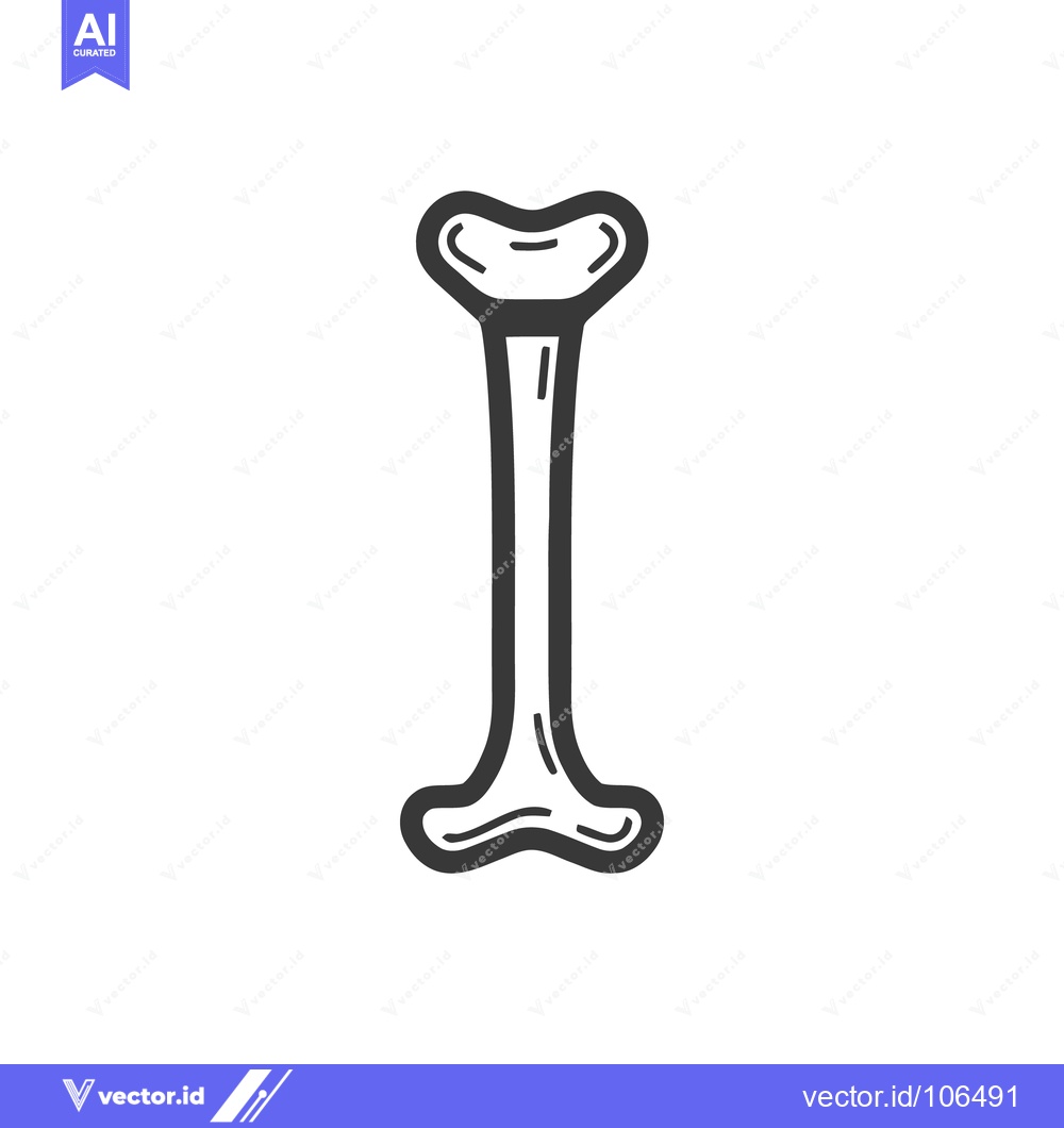 Premium Vector of Stylized Bone Illustration: Anatomical Drawing in Black and White, Med