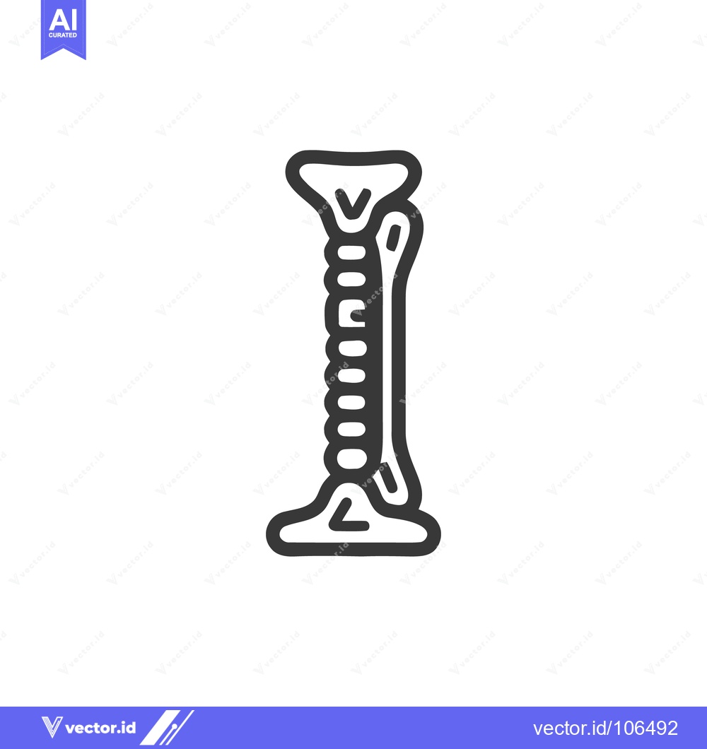 Premium Vector of Cervical Spine Icon: Detailed Anatomical Illustration of Human Vertebr