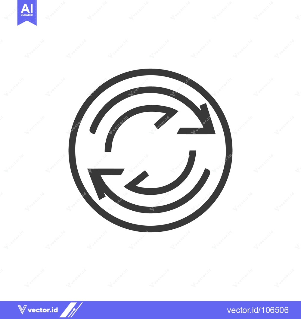 Premium Vector of Circular Arrows: A Minimalist Graphic Symbol of Recycling and Continuo