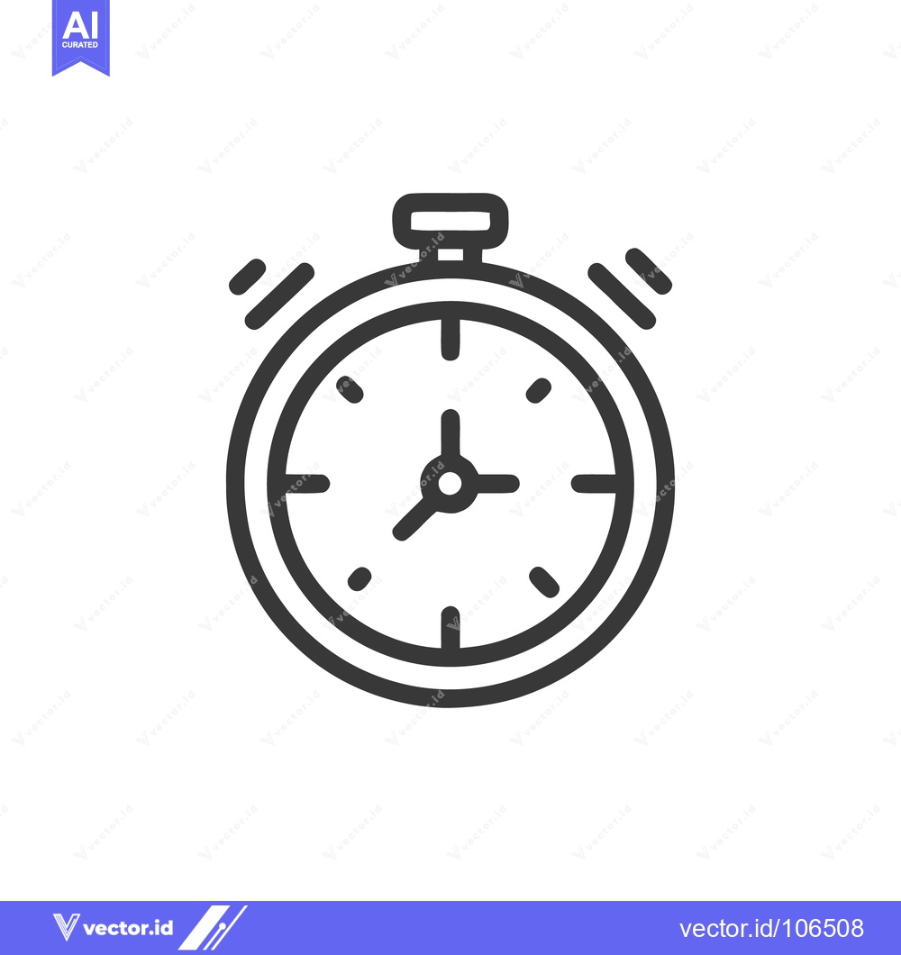 Premium Vector dari Minimalist Stopwatch Icon with Ringing Effect on White Background