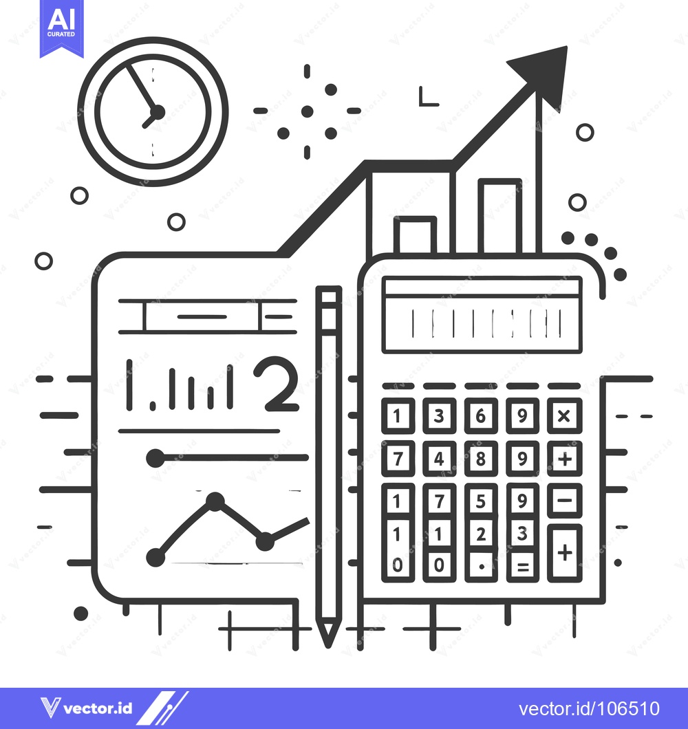 Premium Vector dari Time Management and Financial Planning Concept with Clock, Calculator,
