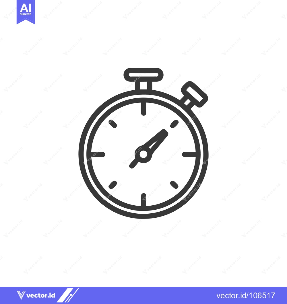 Premium Vector of Stopwatch Icon: Precision Timing in Minimalist Line Art Design