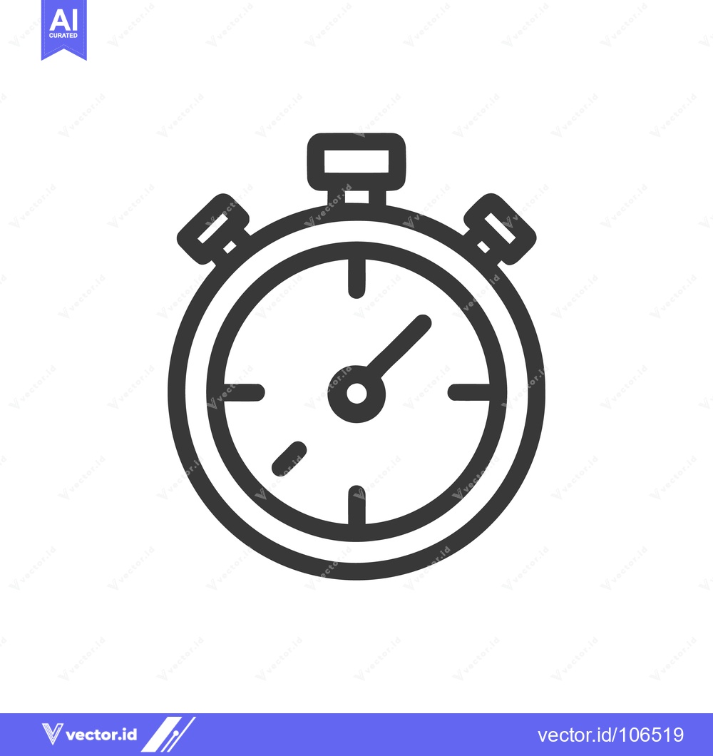 Premium Vector dari Minimalist Stopwatch Icon: Precision Timing in Bold Outline Design