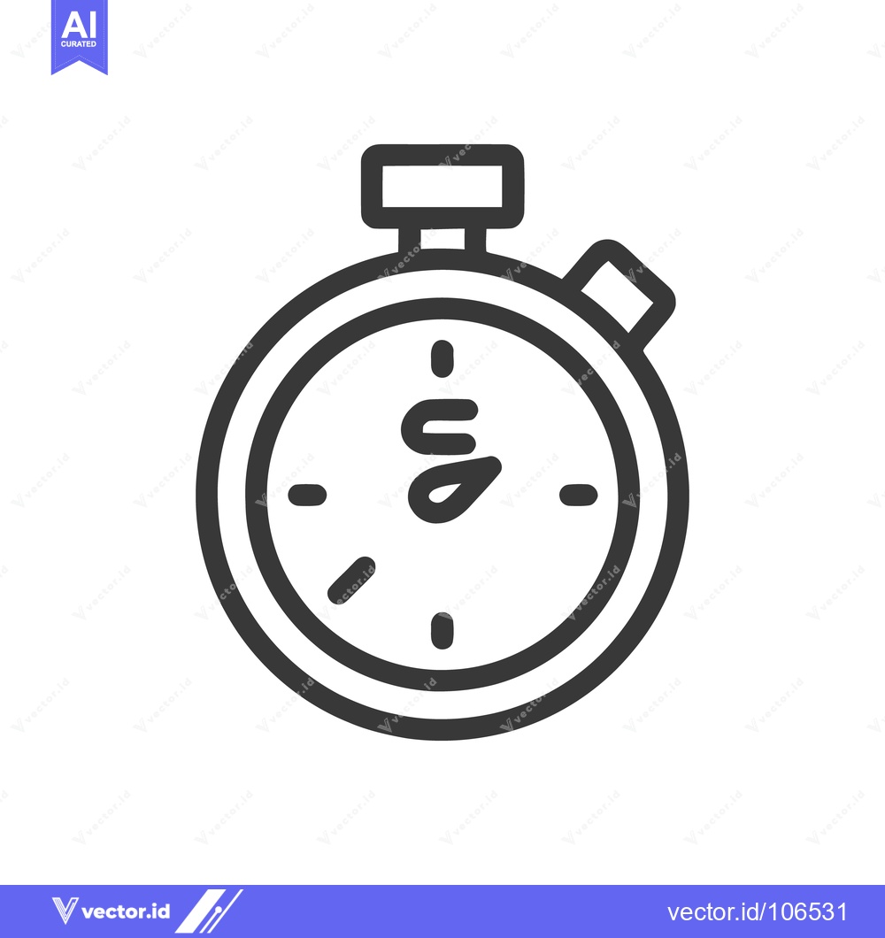 Premium Vector dari Minimalist Stopwatch Icon: Timekeeping, Precision, and Urgency Symbol