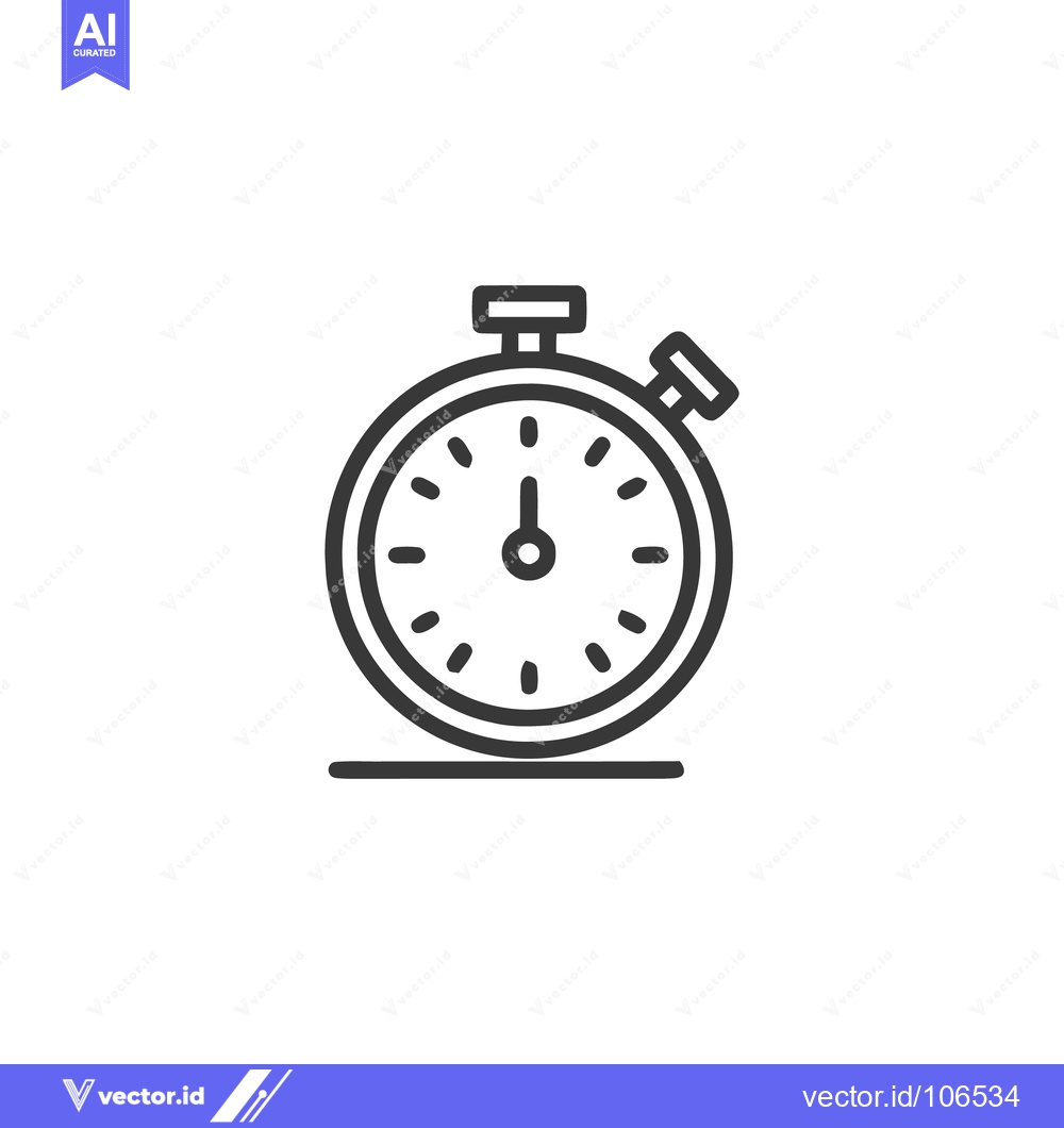 Premium Vector dari Stopwatch Icon: Precision Timing in Minimalist Line Art Design