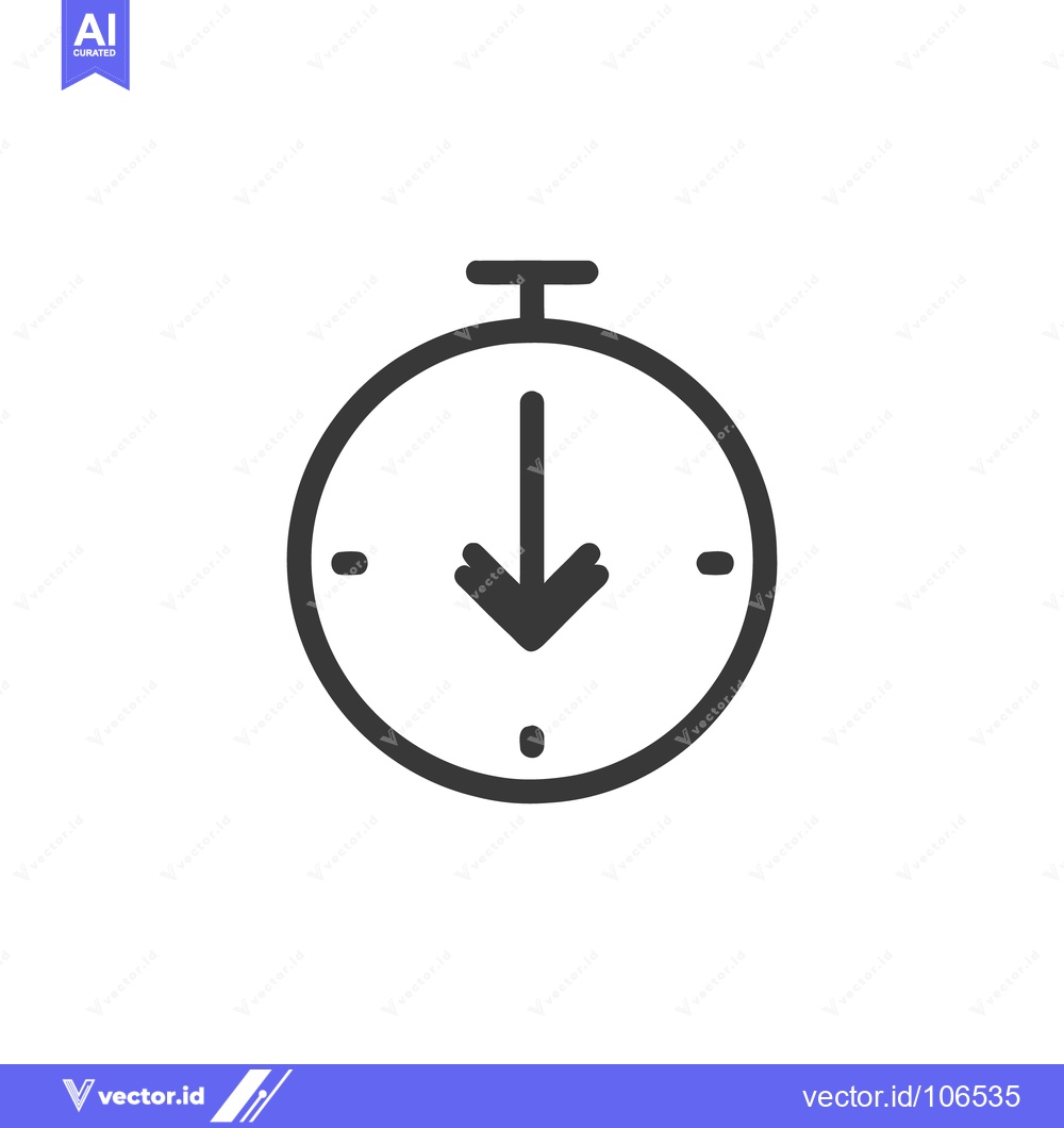 Premium Vector dari Deadline Countdown: Minimalist Stopwatch Icon with Arrow Pointing Down