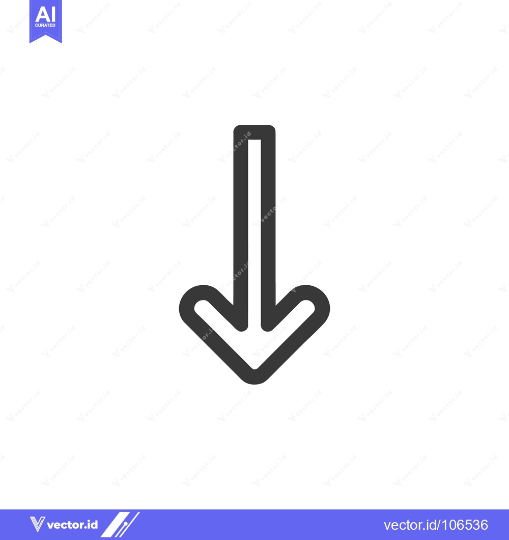 Premium Vector dari Simple Down Arrow Icon: Directional Guidance, Minimalist Design on Whi