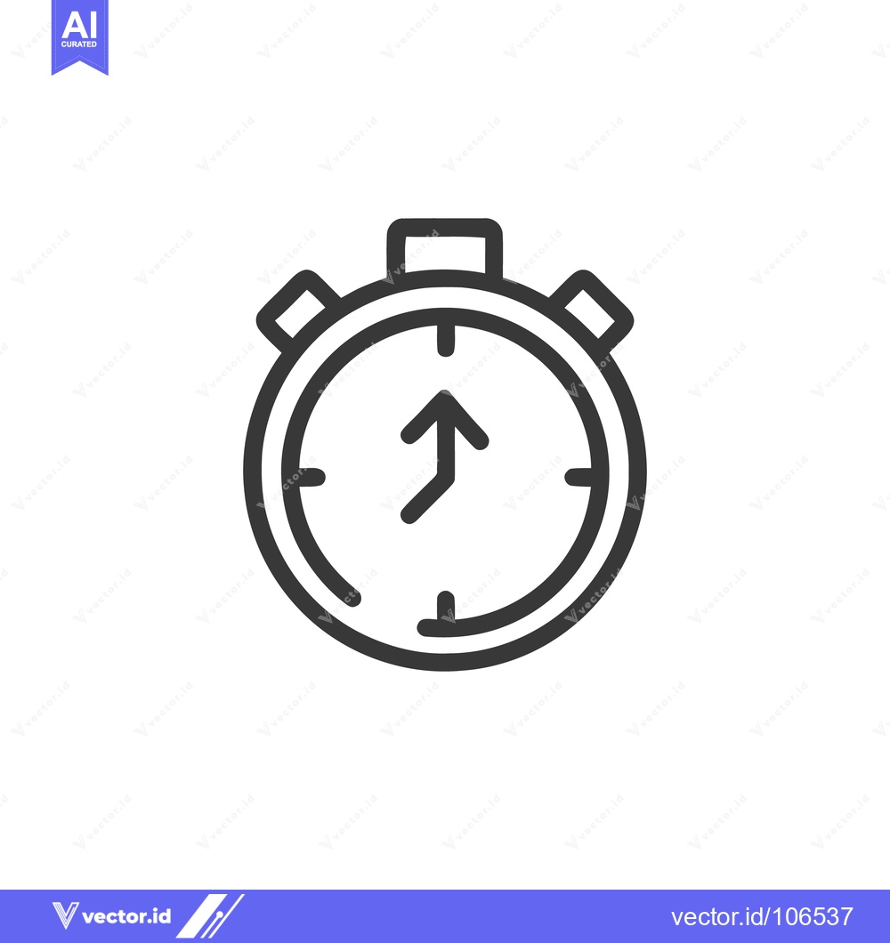 Premium Vector of Minimalist Stopwatch Icon with Upward Arrow, Time Management Concept