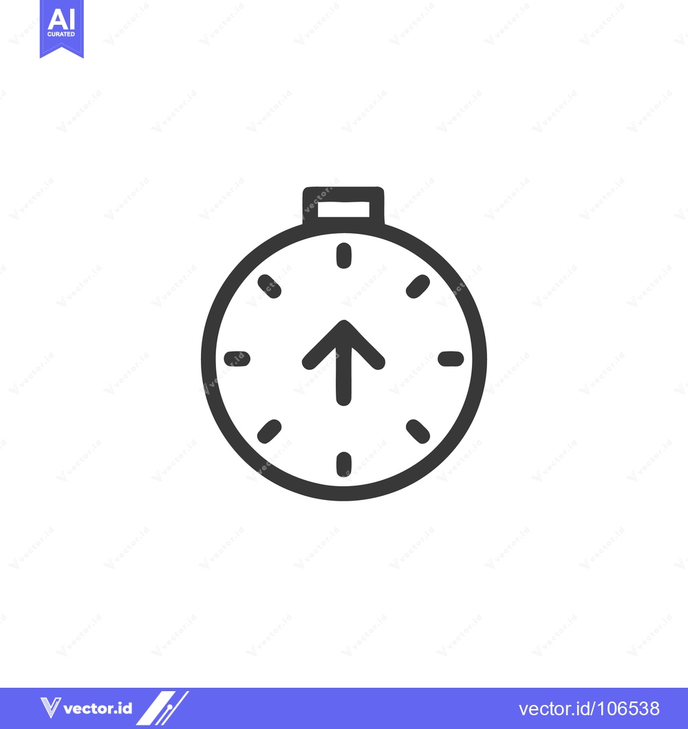 Premium Vector dari Minimalist Clock Icon with Upward Arrow, Time Management Concept