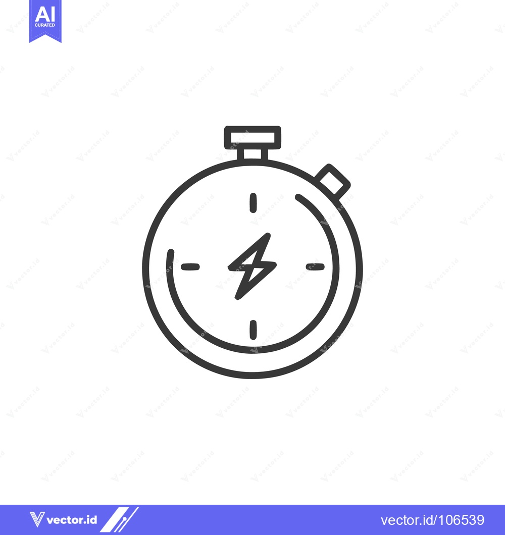 Premium Vector dari Fast Time: Stopwatch with Lightning Bolt, Speed and Urgency Icon