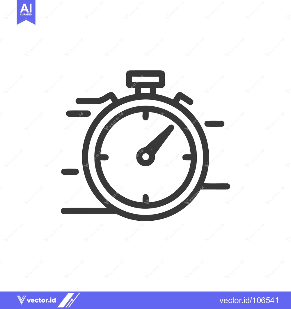 Premium Vector of Stopwatch Icon with Motion Lines, Time Measurement Symbol, Vector Illu