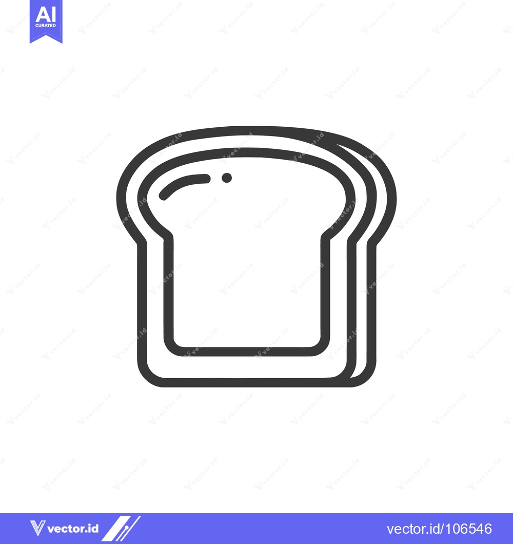 Premium Vector dari Minimalist Bread Slice Icon: Simple, Clean Line Art on White Backgroun