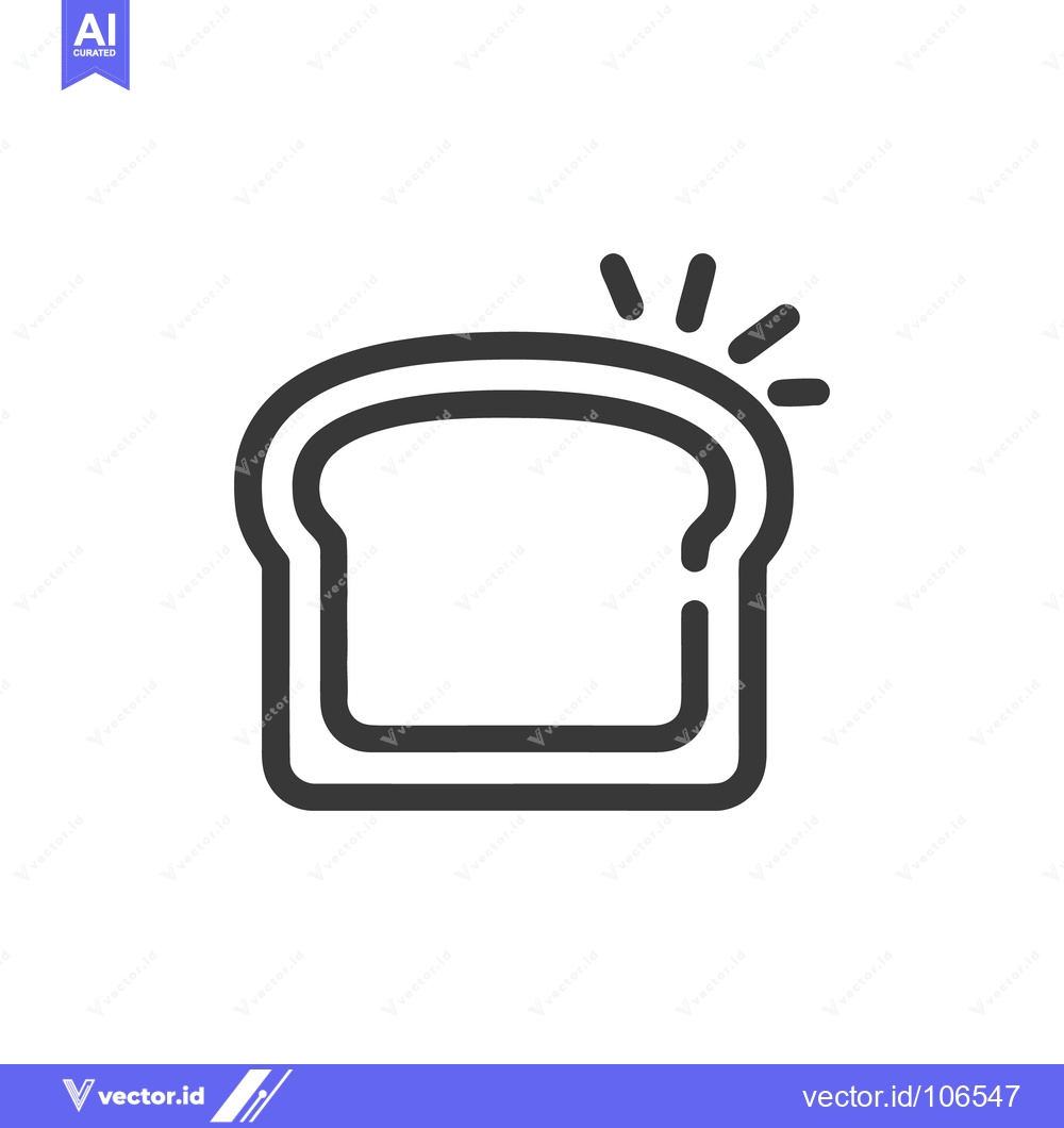 Premium Vector of Fresh Toast Icon: Minimalist Design with Radiating Lines on White Back