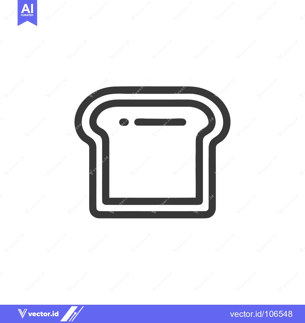 Premium Vector of Minimalist Bread Slice Icon: Simple, Clean Food Symbol on White Backgr