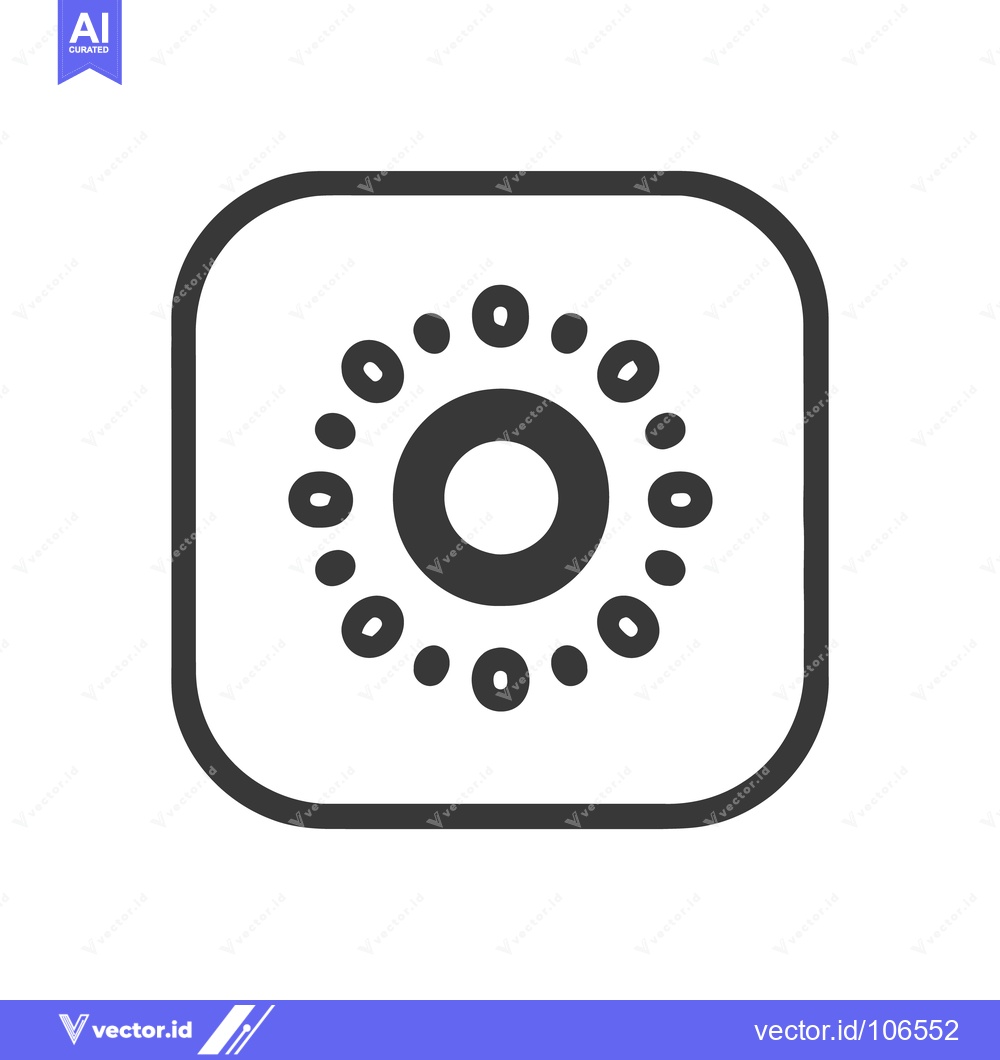Premium Vector of Minimalist Icon: Concentric Circles with Dots in Rounded Square Frame