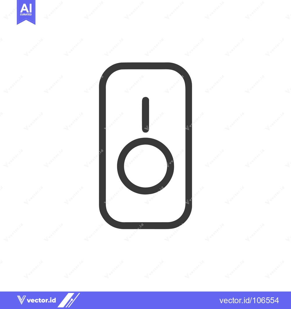 Premium Vector dari Minimalist Smart Home Device Icon: Rounded Rectangle with Circle and L