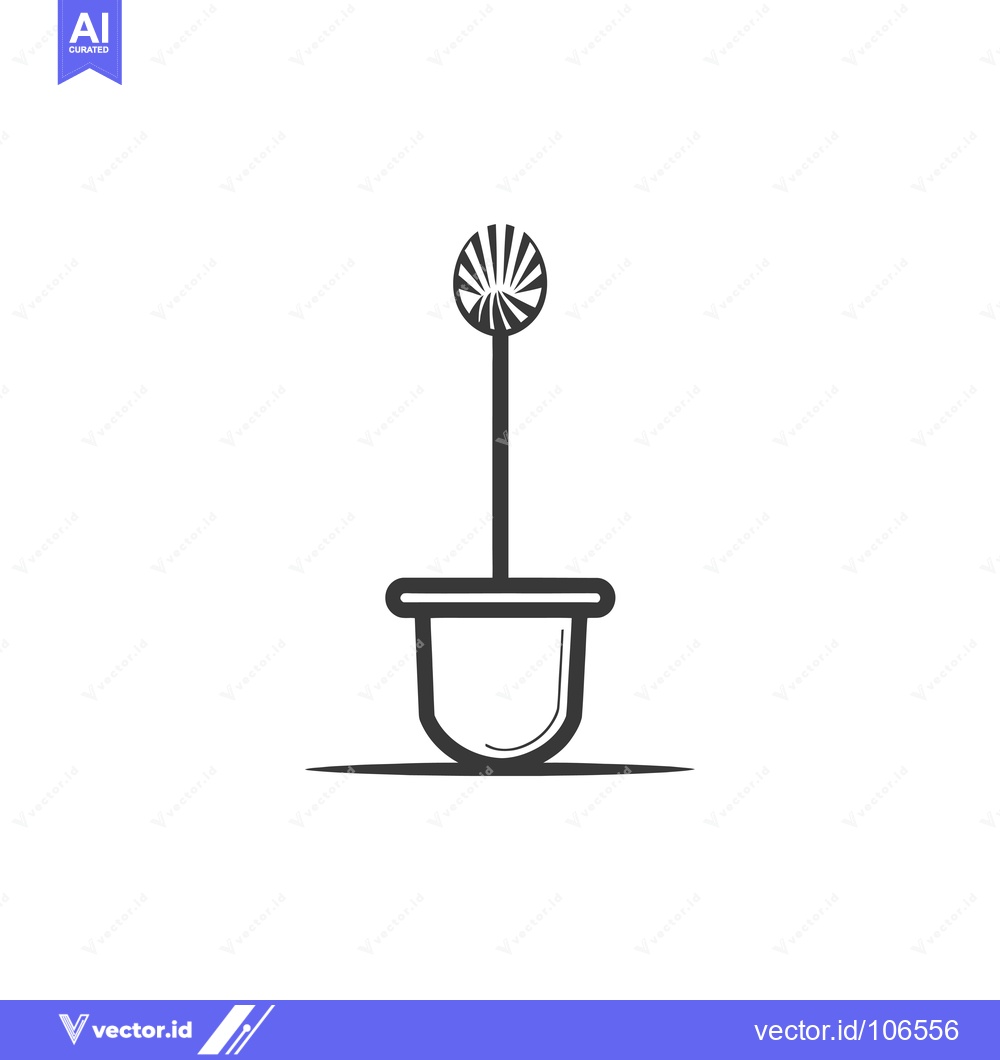 Premium Vector dari Toilet brush in a holder with a simple outline design