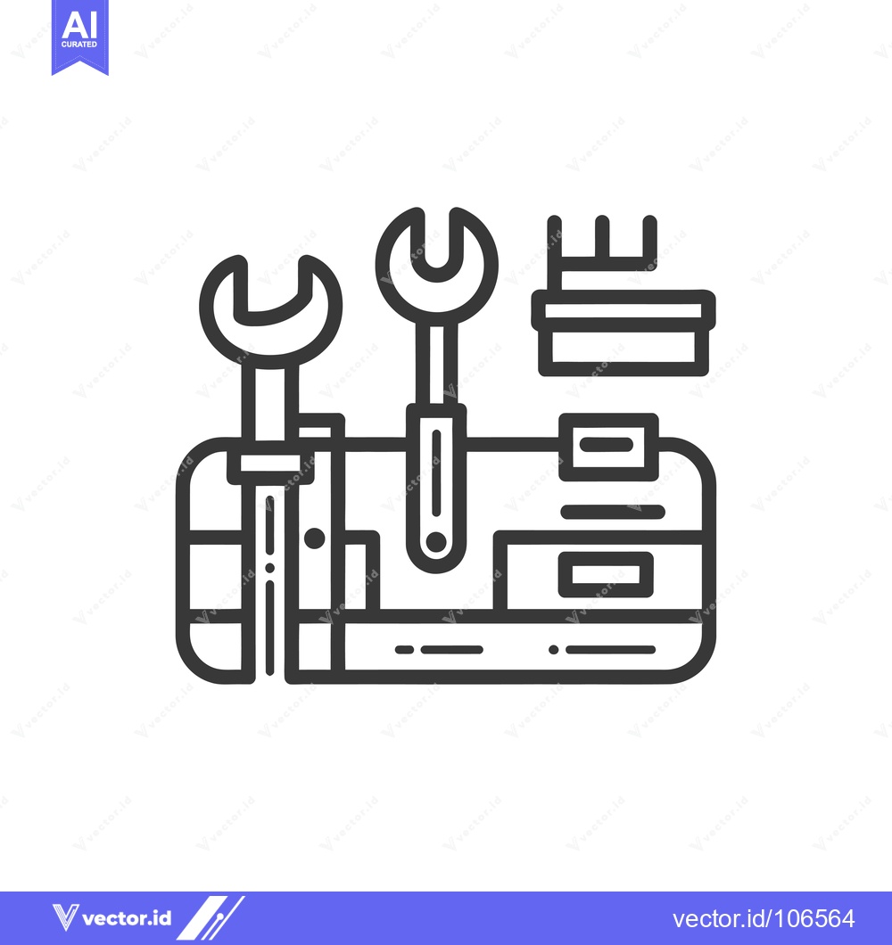 Premium Vector dari Tools Organized in a Toolbox with Handles