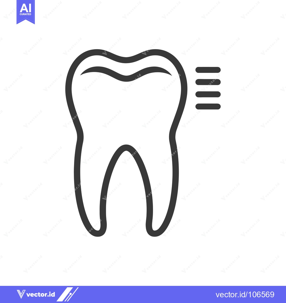 Premium Vector dari Tooth and Toothbrush Icon in Black Outline