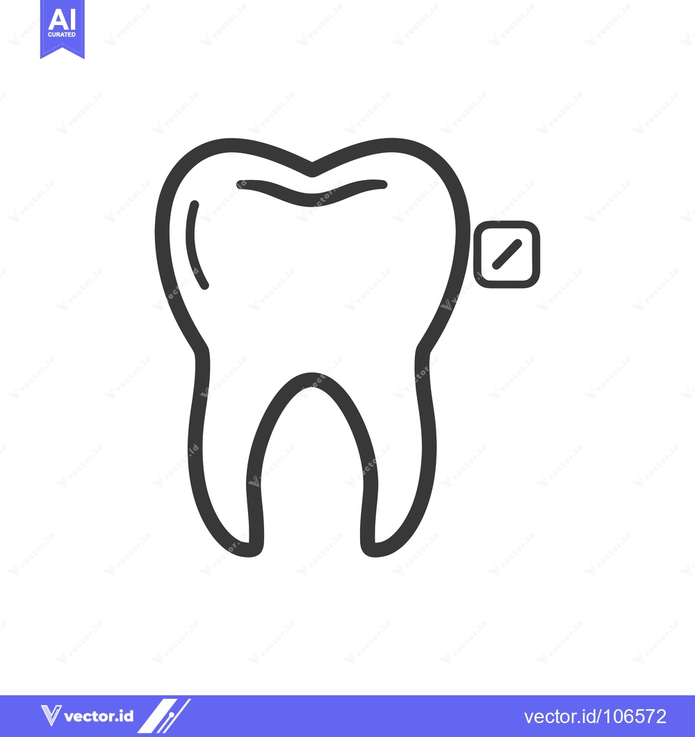 Premium Vector of Tooth with a Filling, a Simple Line Drawing