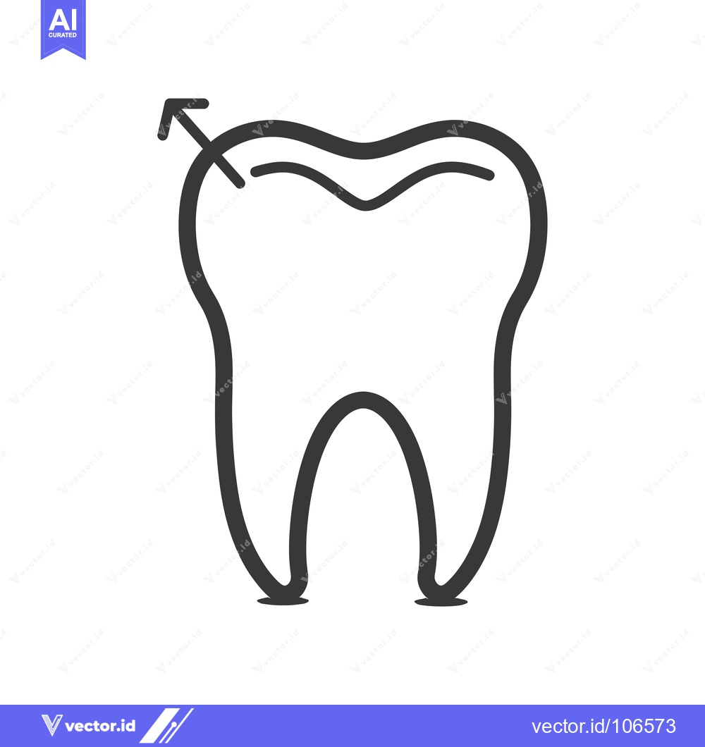 Premium Vector dari Tooth with Arrow Indicating Enamel Erosion