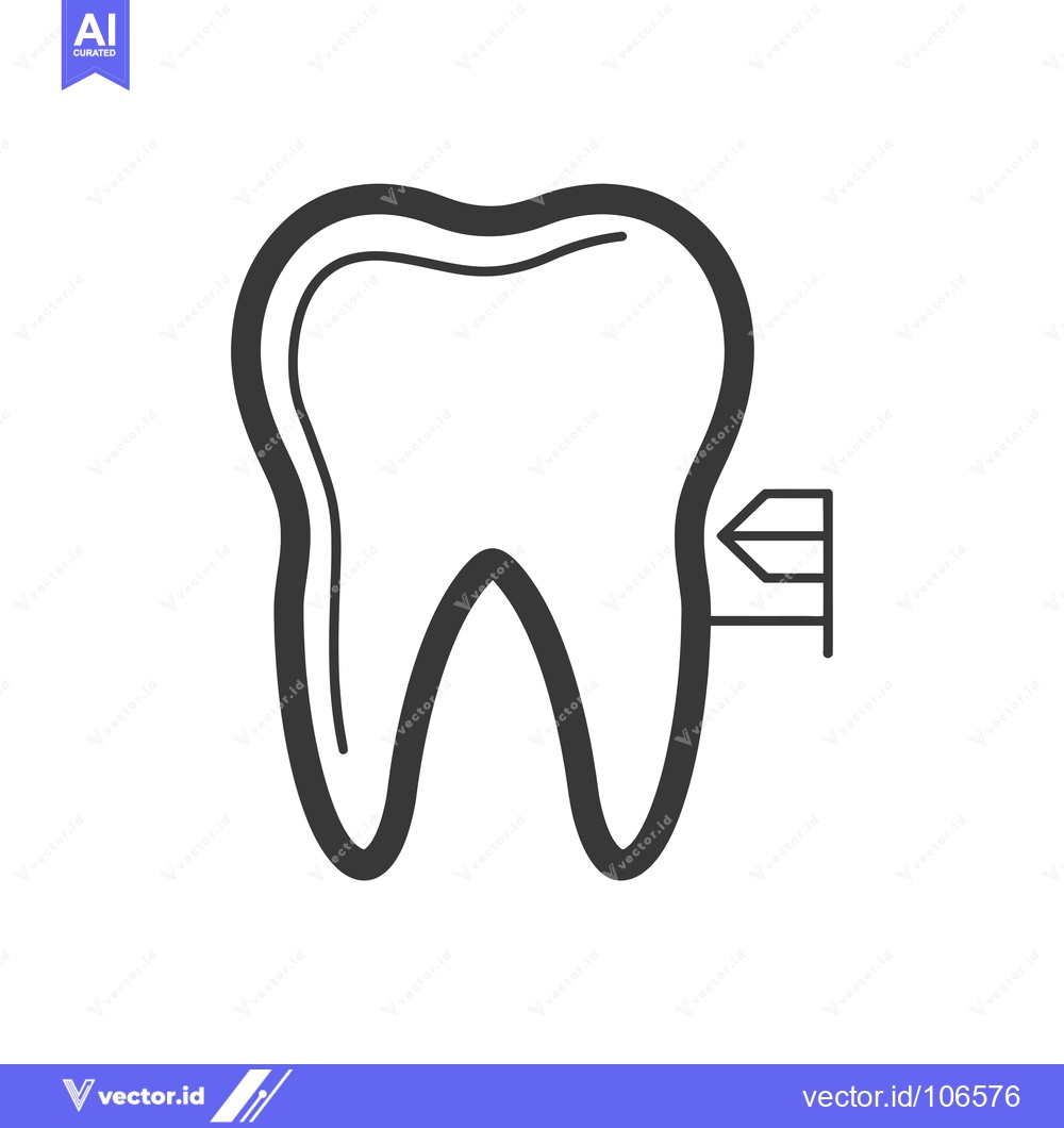 Premium Vector dari Tooth with a toothbrush brushing it