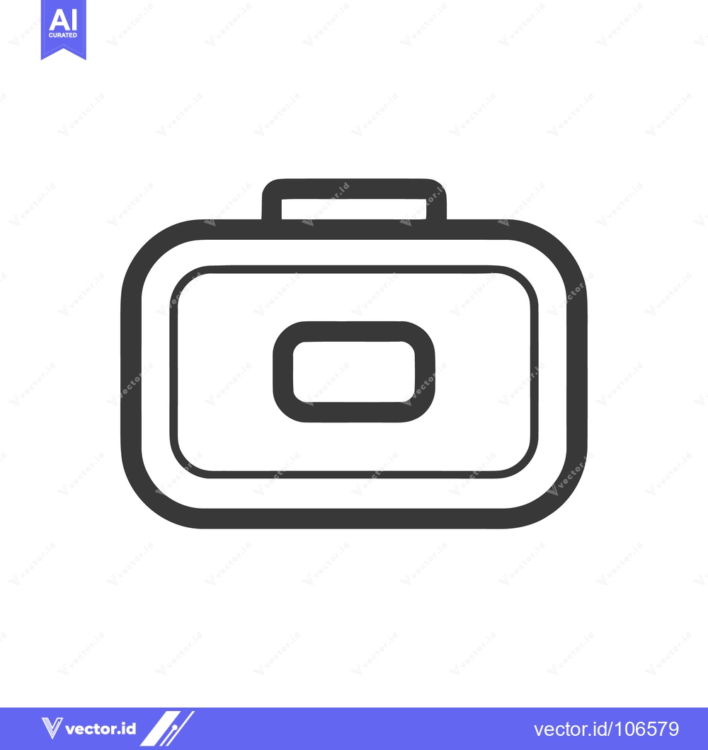 Premium Vector dari Minimalist Briefcase Icon: Bold Outline, Clean Design, Business Symbol