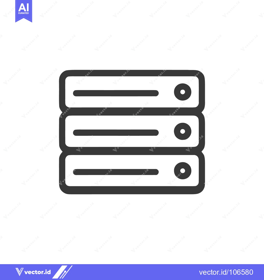 Premium Vector dari Stacked Server Icon: Data Storage, Network Infrastructure, and Computi