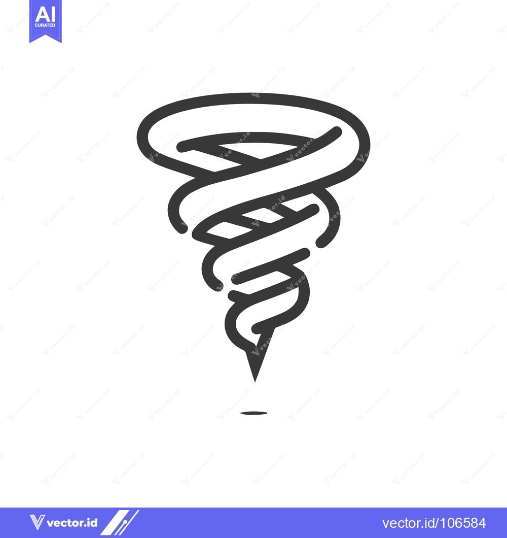 Premium Vector dari Minimalist Tornado Icon: Dynamic Weather Symbol in Bold Line Art