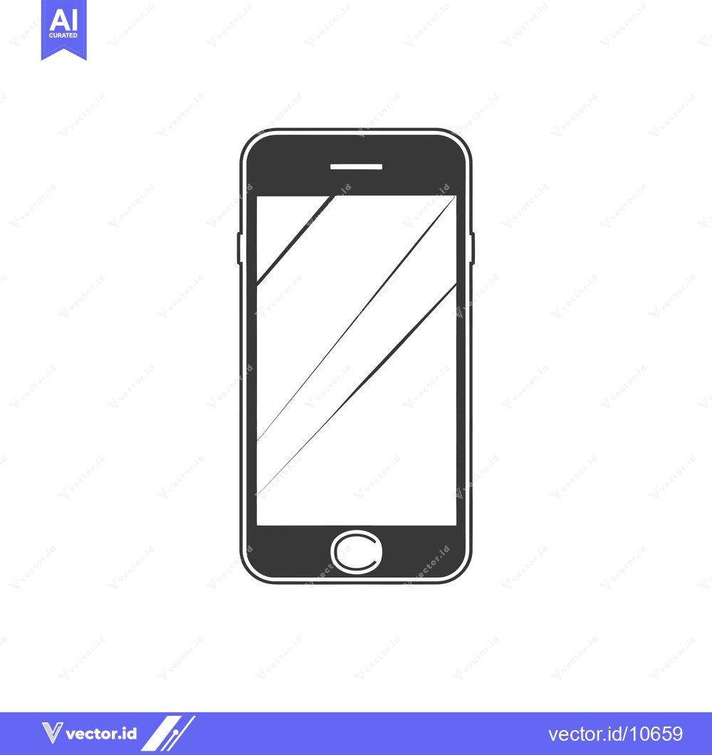 Premium Vector dari A Black and White Outline Illustration of a Smartphone