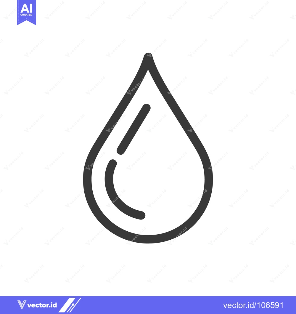 Premium Vector dari Minimalist Water Drop Icon with Interior Reflection Detail