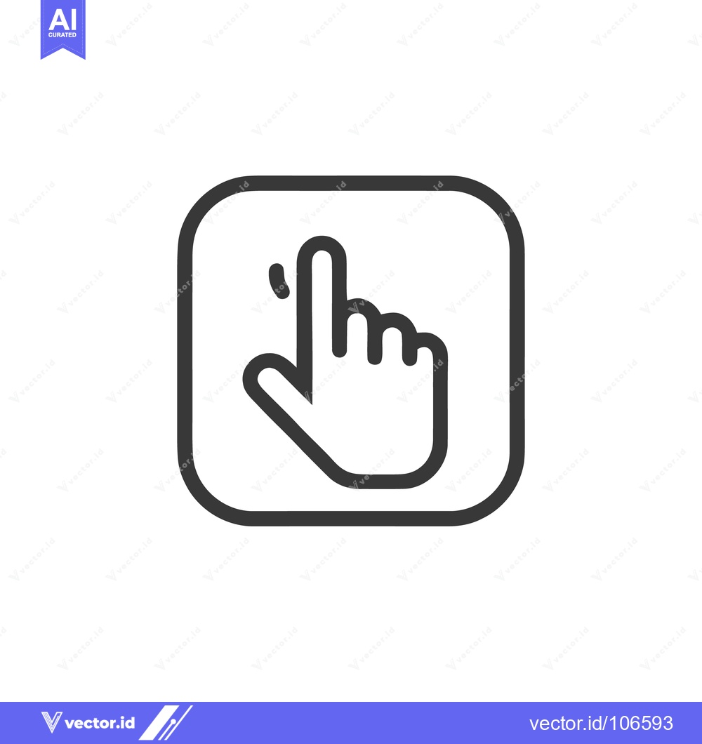 Premium Vector dari Finger Tap Icon: Minimalist Design, Touchscreen Interaction, Rounded S