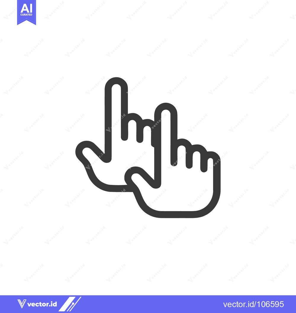 Premium Vector dari Two Pointing Hands Icon: Minimalist Design on White Background