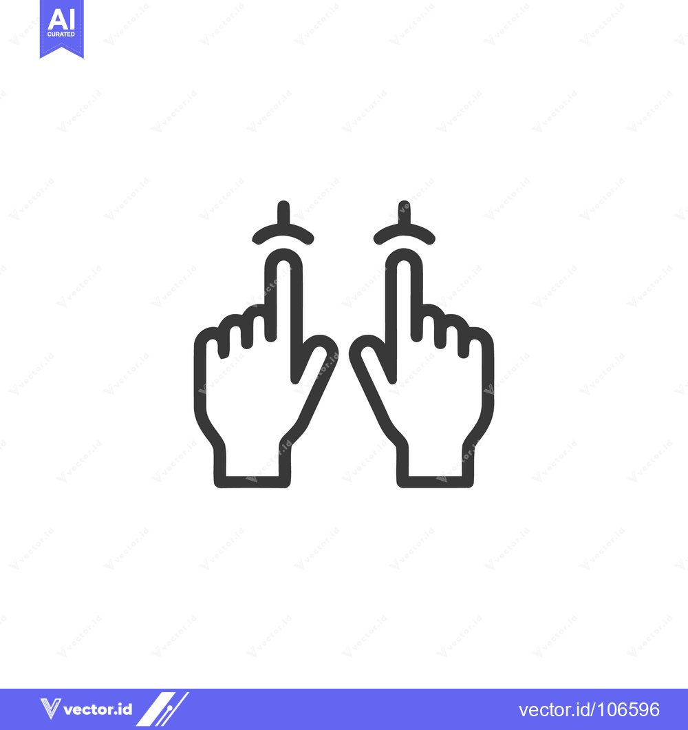 Premium Vector of Two Hands Pinching Upwards, Minimalist Line Art on White Background
