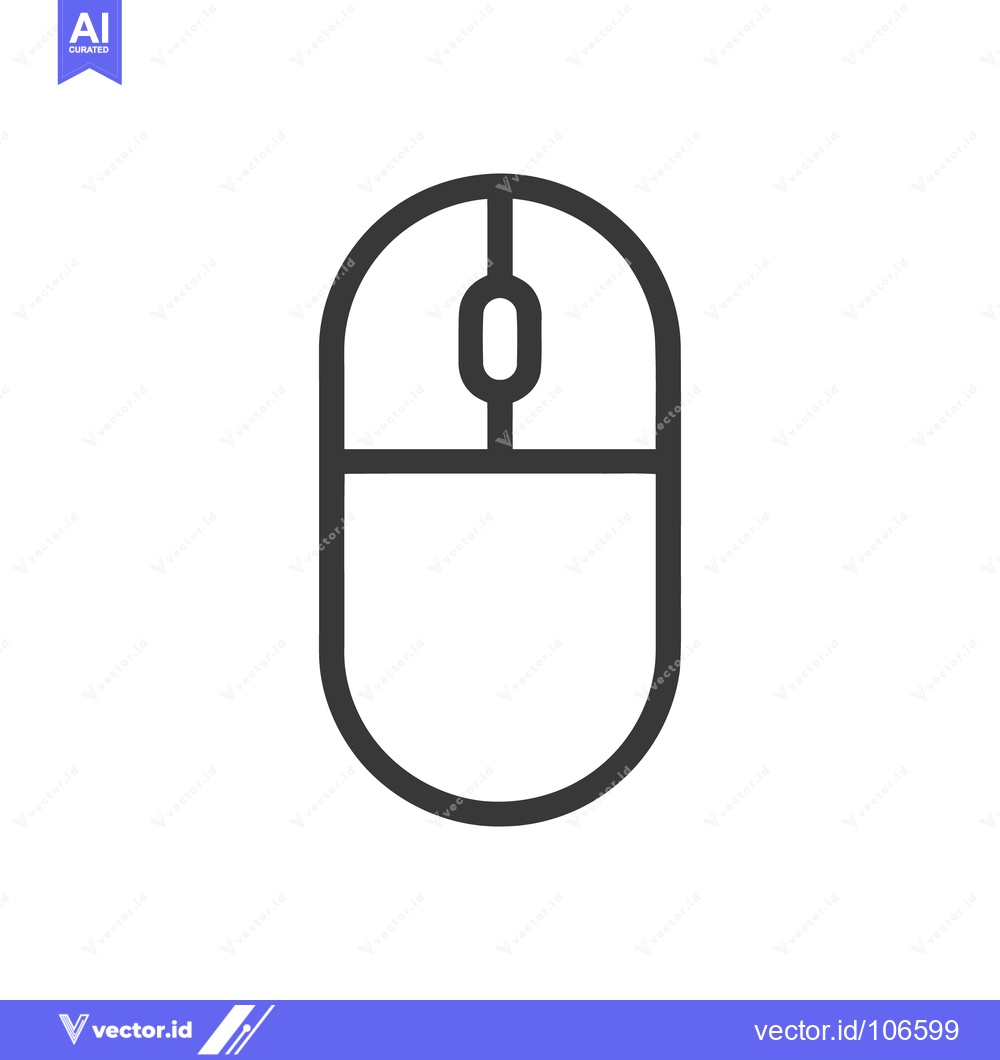 Premium Vector dari Minimalist Computer Mouse Icon, Clean Line Art on White Background
