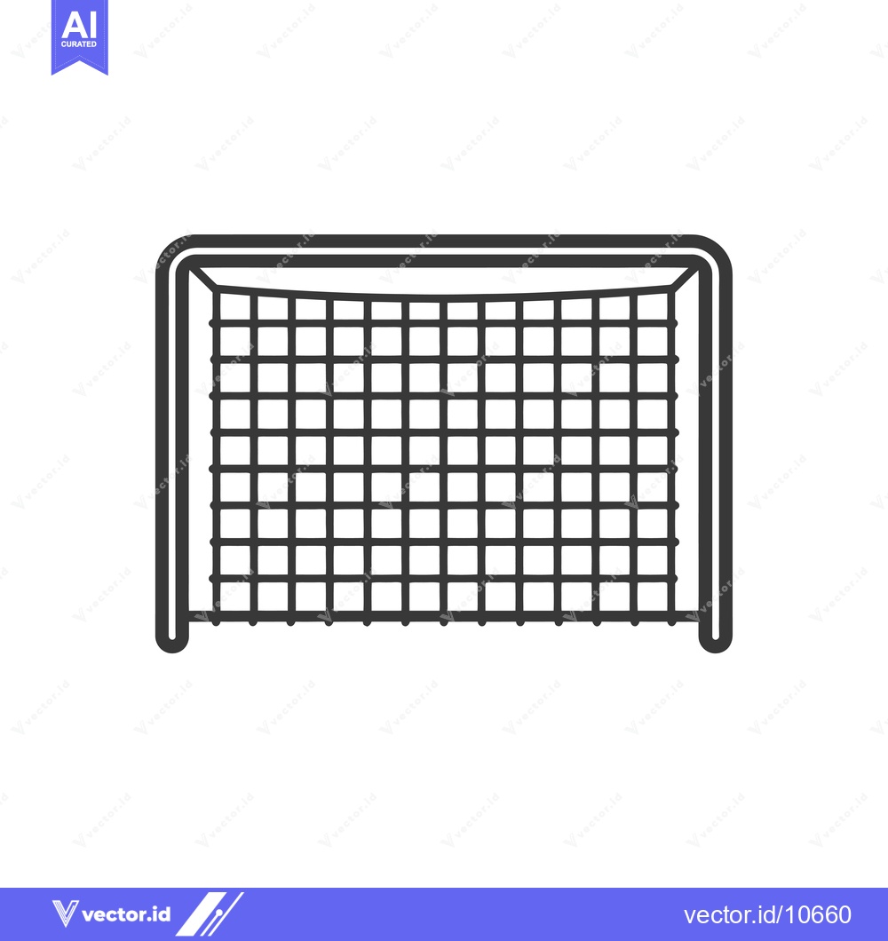 Premium Vector dari A Black and White Outline Illustration of a Soccer Goal