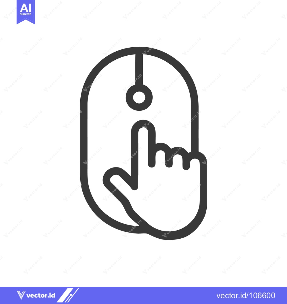 Premium Vector of Computer Mouse Click Icon: Hand Pointing, Minimalist Design, Vector Il