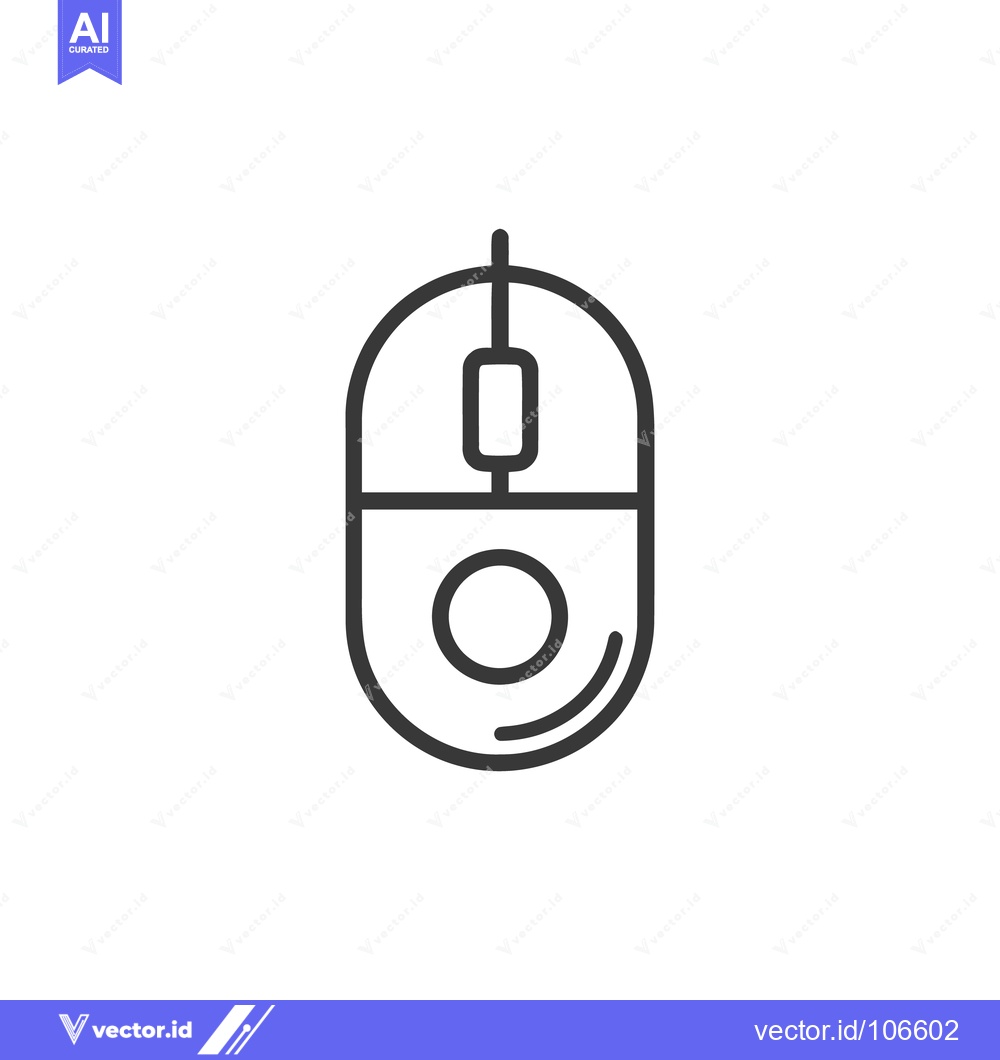 Premium Vector of Minimalist Computer Mouse Icon: Clean Line Art Design