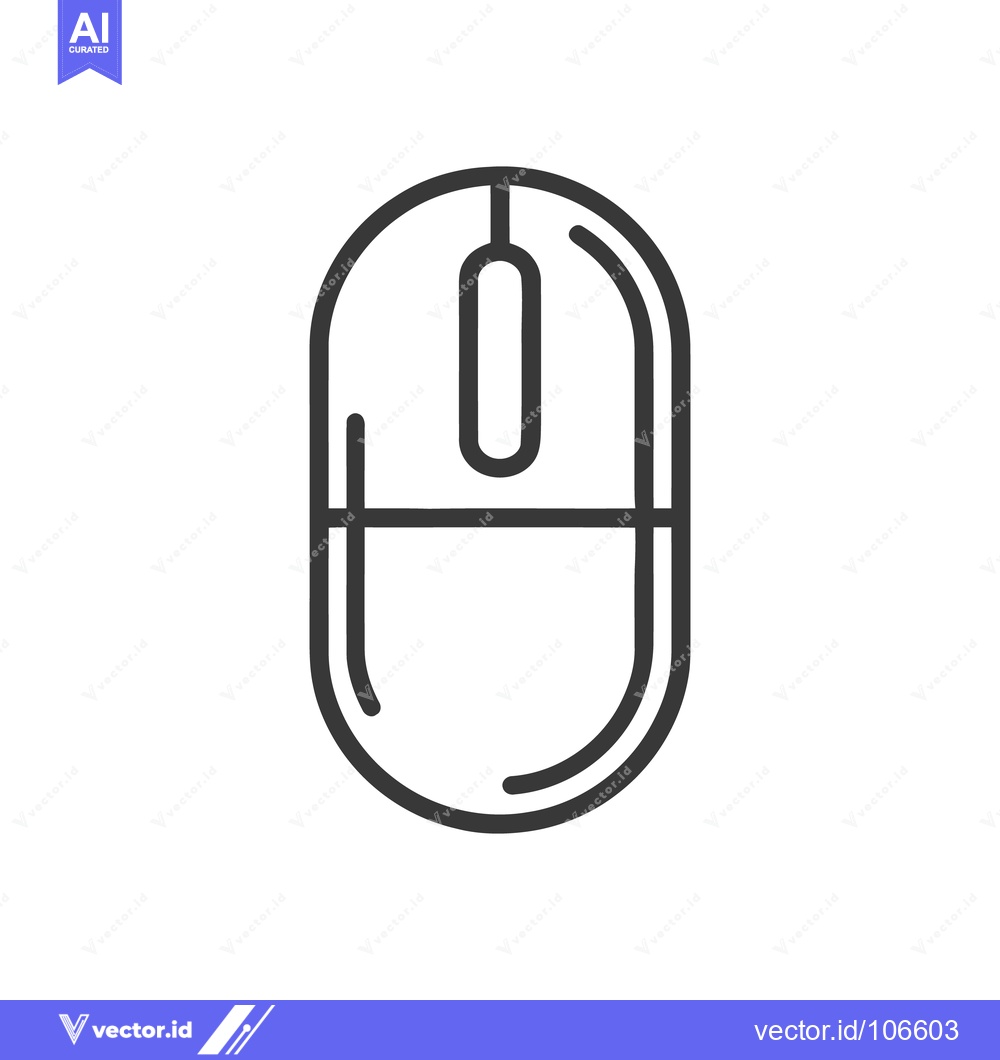 Premium Vector dari Minimalist Computer Mouse Icon: Sleek Design on White Background