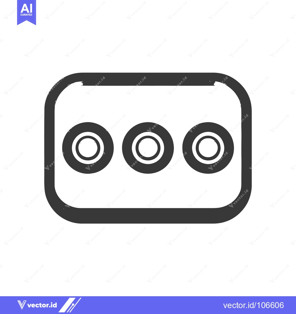 Premium Vector dari Three Dots in a Rounded Rectangle, Simple Icon Design