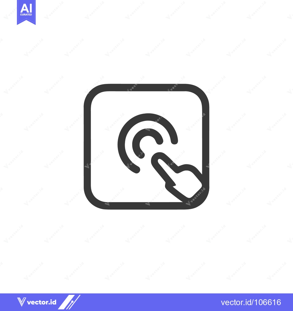 Premium Vector dari Touchscreen Interface Icon: Finger Tapping Rounded Square, Minimalist