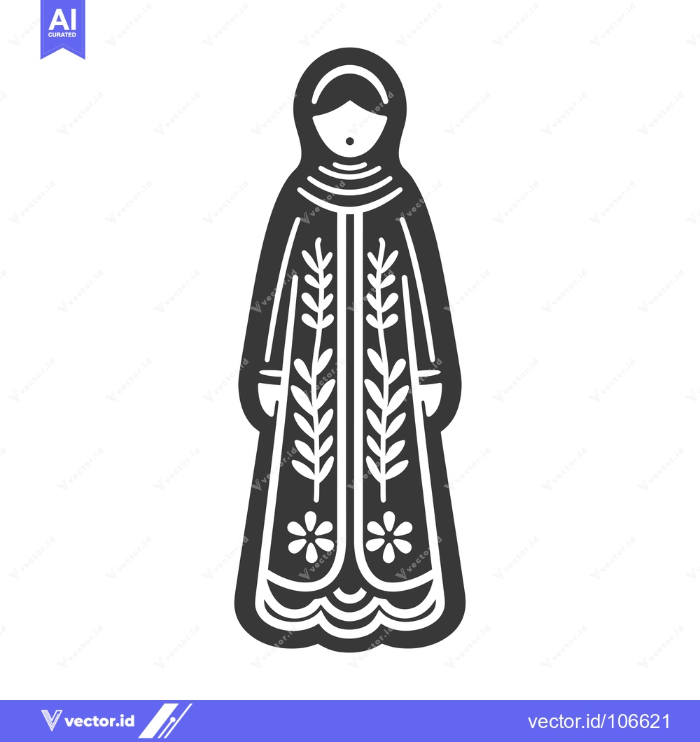 Premium Vector dari Traditional Russian Nesting Doll Figure with Ornate Clothing