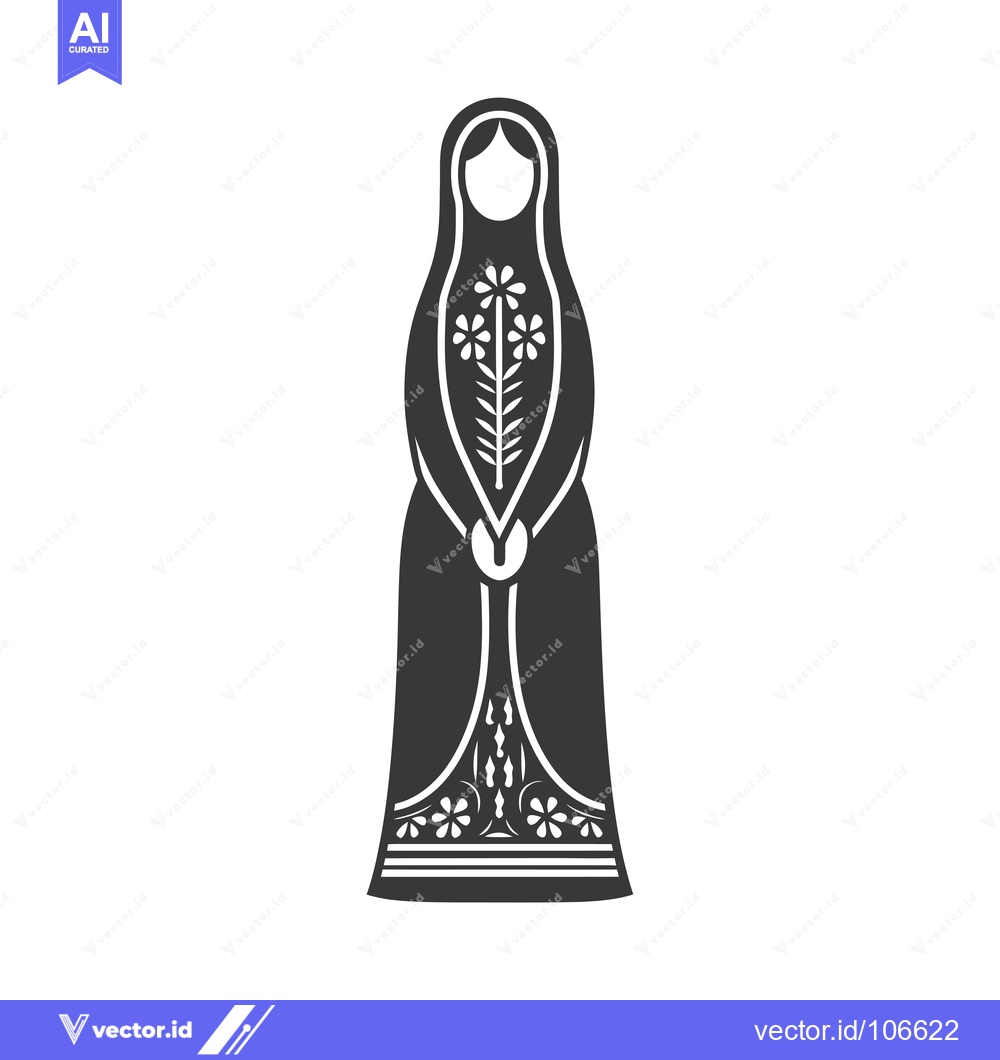 Premium Vector dari Traditional Russian Nesting Doll with Floral Pattern